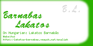 barnabas lakatos business card