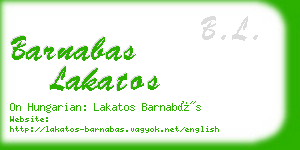 barnabas lakatos business card